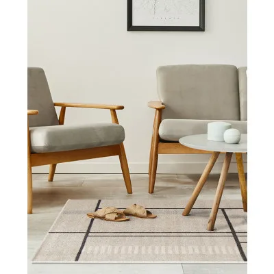 Florence Square hør - maskinvævet tæppe