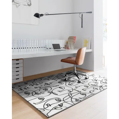 Ink Face hvid - maskinvævet tæppe