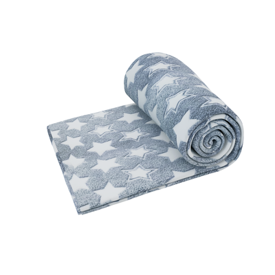 Kæledyrs Tæppe med Print - 120x100 cm - Blå/Pink/Marineblå