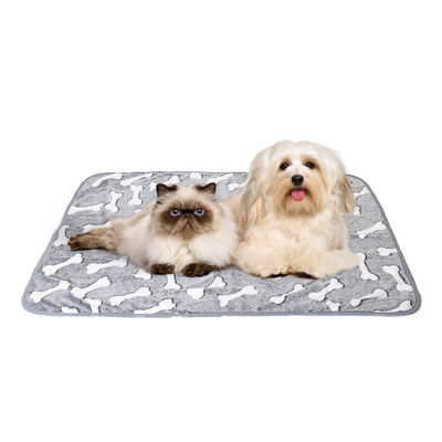 Kæledyrs tæppe med Knogle - 80x80 cm, Grå